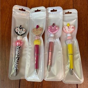handmade beaded pens lot of 4